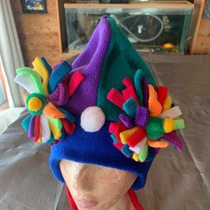 Childern funny face dragon polar fleese winter earflap hat. Made in Wyoming